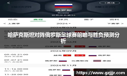 哈萨克斯坦对阵俄罗斯足球赛前瞻与胜负预测分析